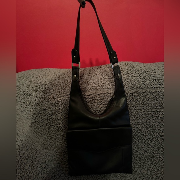 Vintage Tano Black Buttery Smooth Leather Boho Bag - Multiple Pockets! - Picture 2 of 12